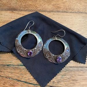 Sterling silver and amethyst earrings